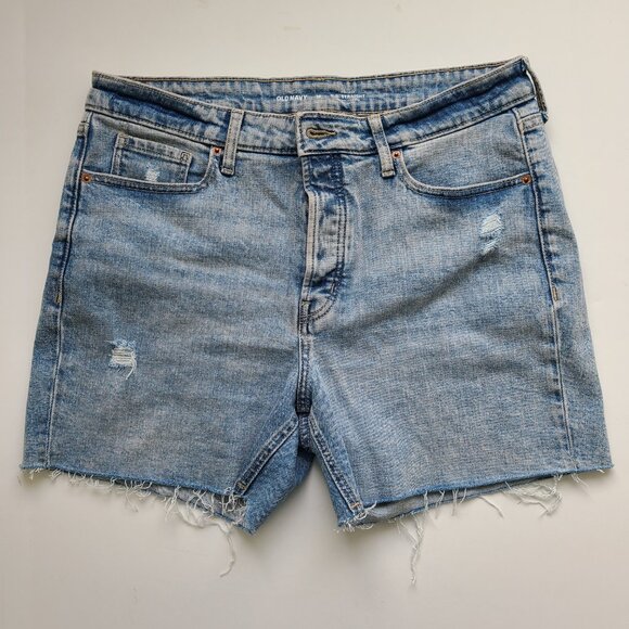 Women's Old Navy Cutoff Denim Shorts 14 OG Straight Jean Smoothing Pockets - Picture 2 of 9